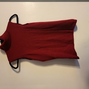 100% dark red turtle neck shell